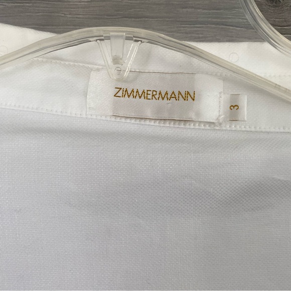 Zimmermann White Cotton Asymmetrical Shirt - Picture 8 of 10
